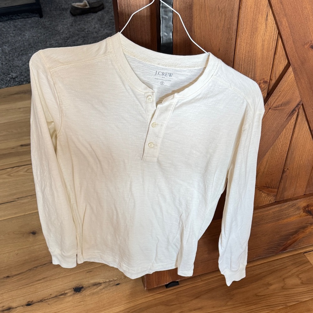 J. Crew Off-White Henley Top
